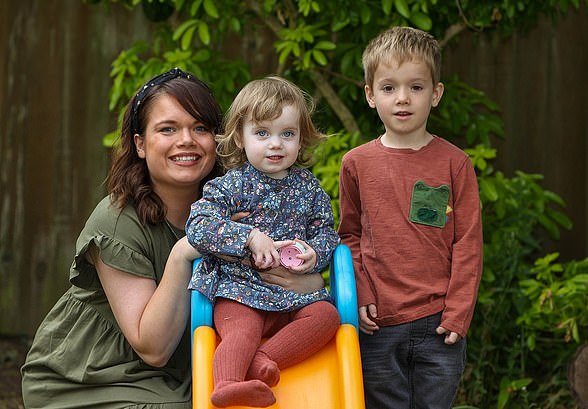 Spreading the word: Bethany Dempsey with her son Oscar, five, and daughter Eden, two. She struggled with the cost of childcare until she discovered the tax-free scheme