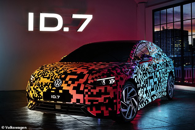 Revealed in prototype form - and heavily camouflaged - at the 2023 Consumer Electronics Show in Las Vegas, the German car giant says the ID.7 is aiming to provide a range of 435 miles