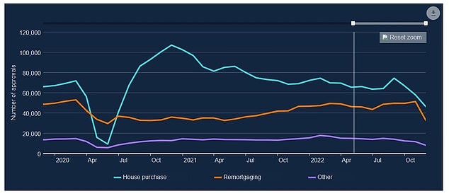 Bank of England data shows how quickly mortgage approvals have fallen since late summer