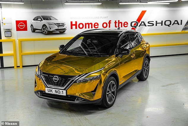 Nissan has celebrated the Qashqai officially becoming the UK's most-sold new car by creating a gold-wrapped one-off special