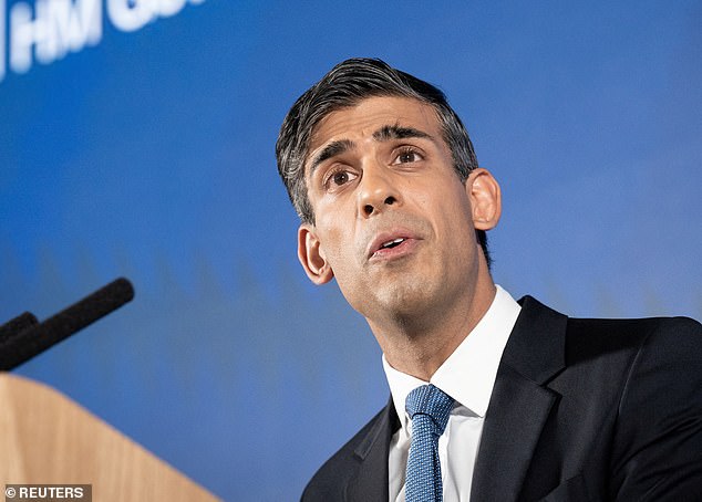 Pledges: Prime Minister Rishi Sunak said he would halve inflation to ease the cost of living, provide better paid jobs and make sure that national debt is falling