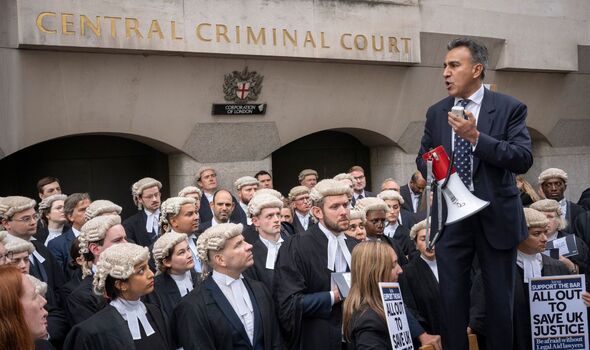 Barristers strike outside the Old Bailey