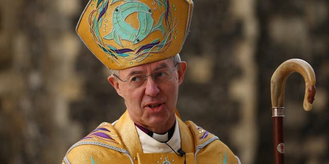 Archbishop of Canterbury Justin Welby before delivering his Easter sermon at Canterbury Cathedral on April 17, 2022, in Canterbury, England.