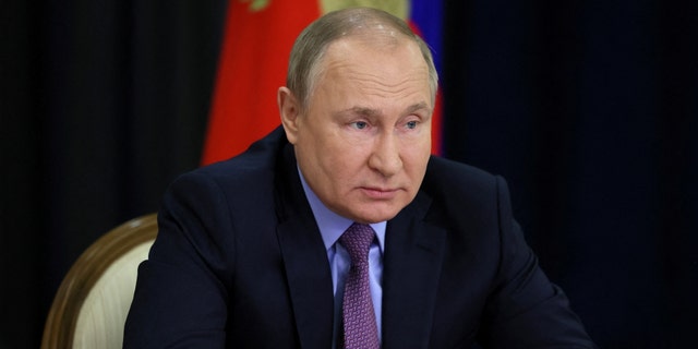 Russian President Vladimir Putin chairs a meeting on the country's transport industry via a video link in Sochi, Russia May 24, 2022.