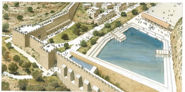 Rendering of the Pool of Siloam, Second Temple period